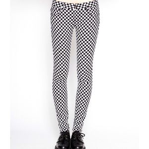 Tripp NYC Black Checkered Print Skinny Jeans